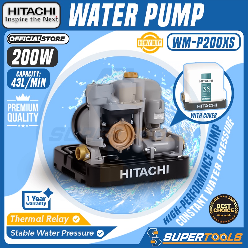 (100 Original) Hitachi Water Pump 200W Compact Type Shallow Well WM