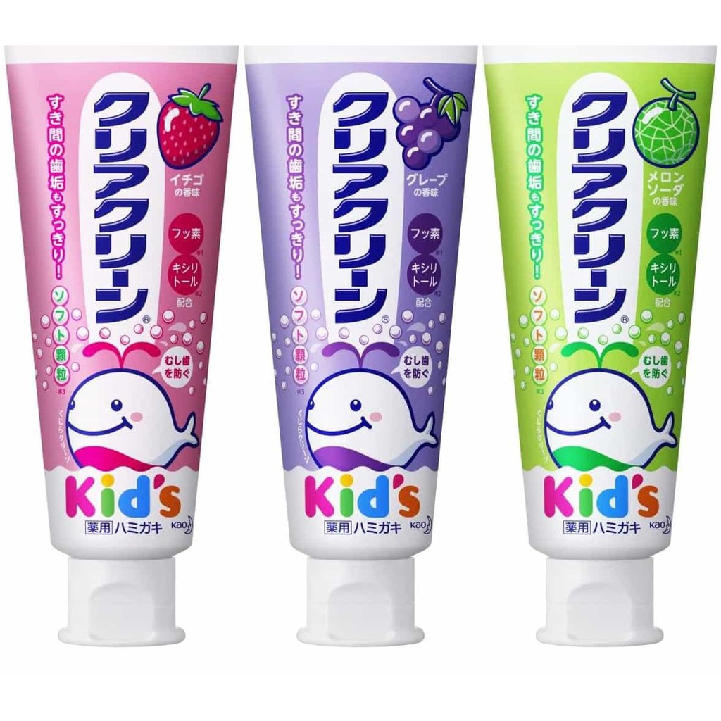 Japanese Toothpaste KAO Clear Clean Kids 3 Types 70g x3 set [DIRECT ...