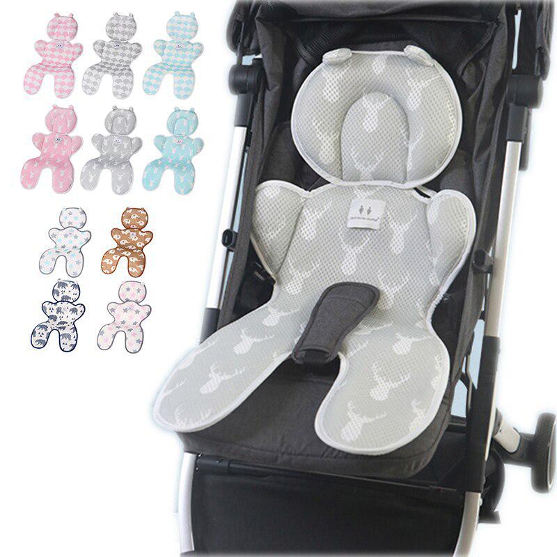 Miracle Baby Thick Stroller Cooling Pad Baby Carriage Mat Bear Ear Child Seat Liner Cool 3D Air Mesh Breathable Pad Size 70x35cm