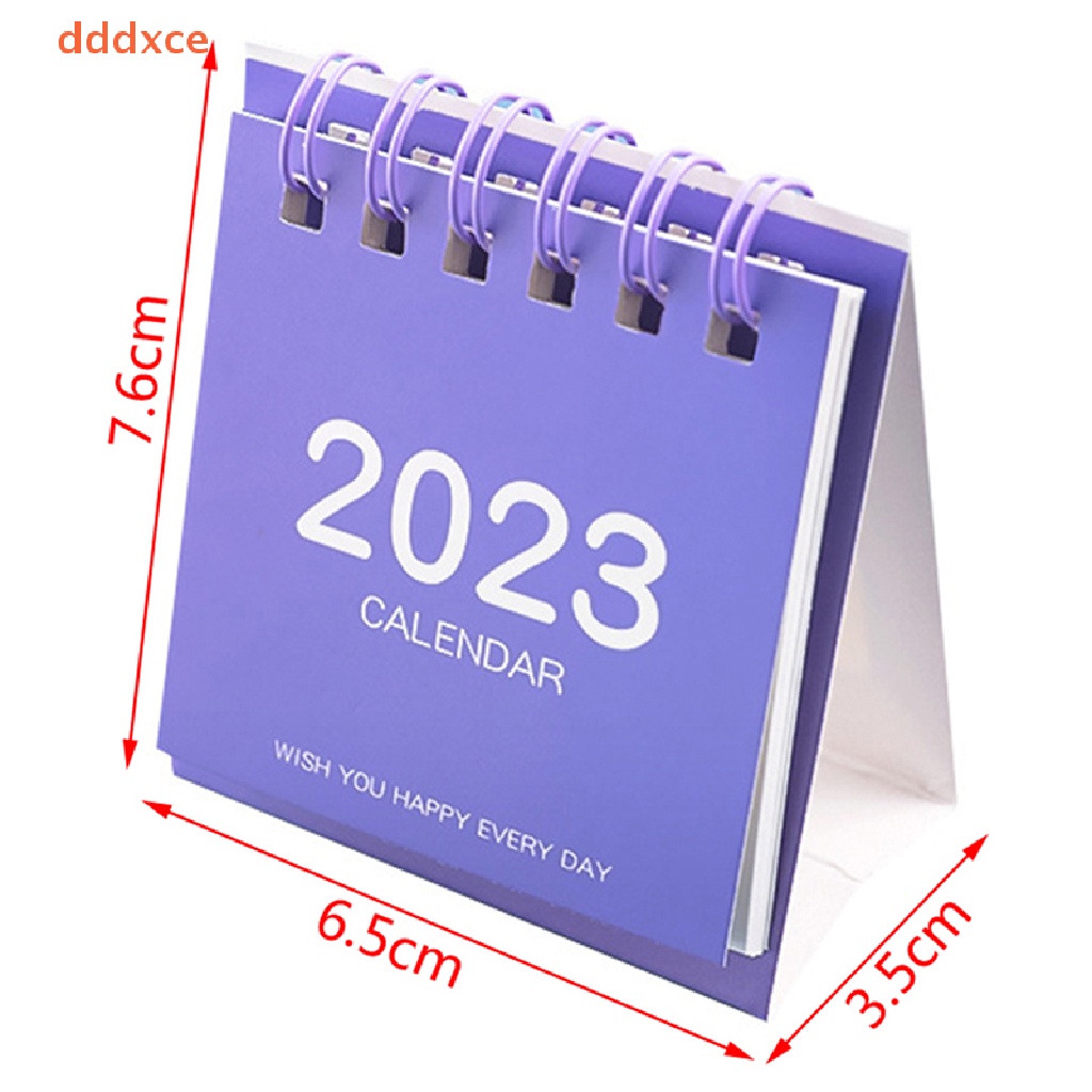 [dddxce] 2022 2023 Retro Simple Solid Color Mini Desk Calendar Standing