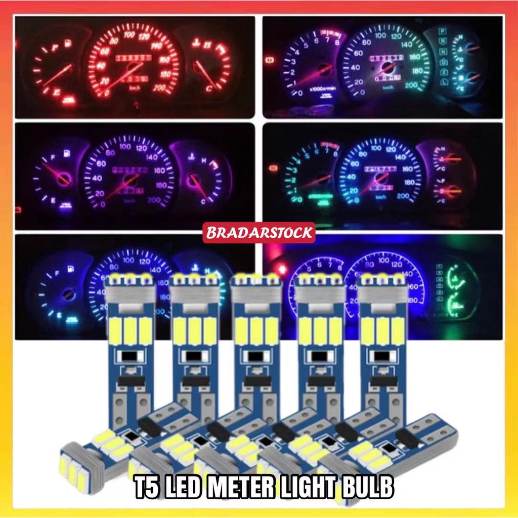 T5 LED METER LIGHT BULB 3014SMD Meter Light Led Bulb 9LED T5 W3W Lampu