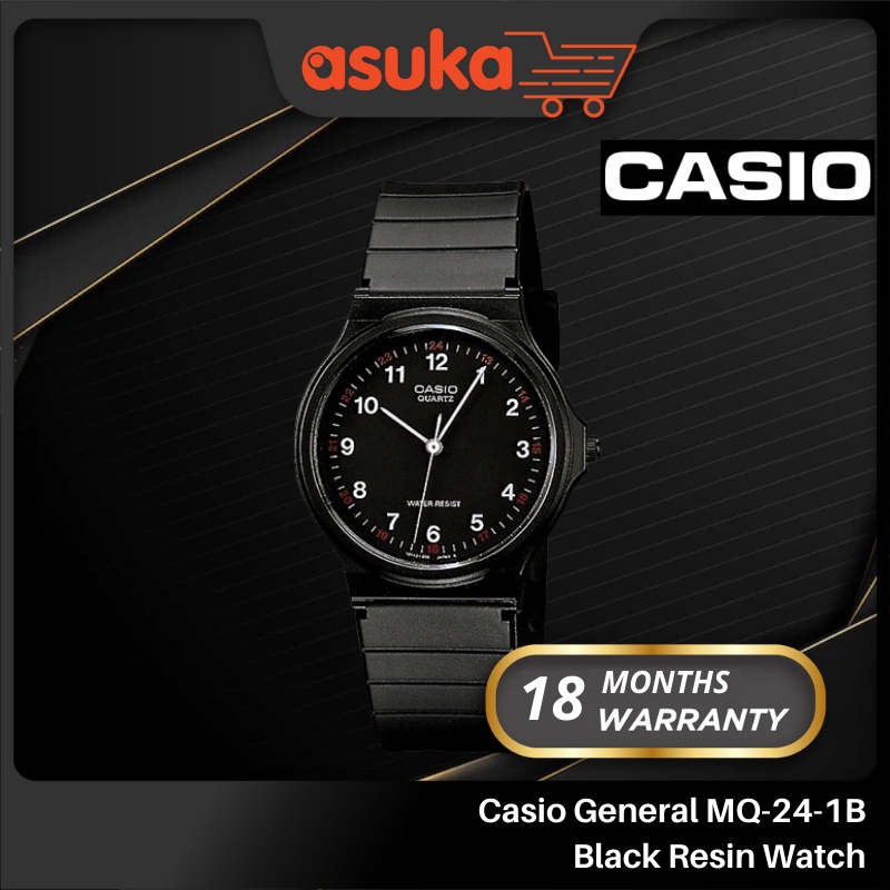 Casio General MQ-24-1B Black Resin Band Men Youth Watch