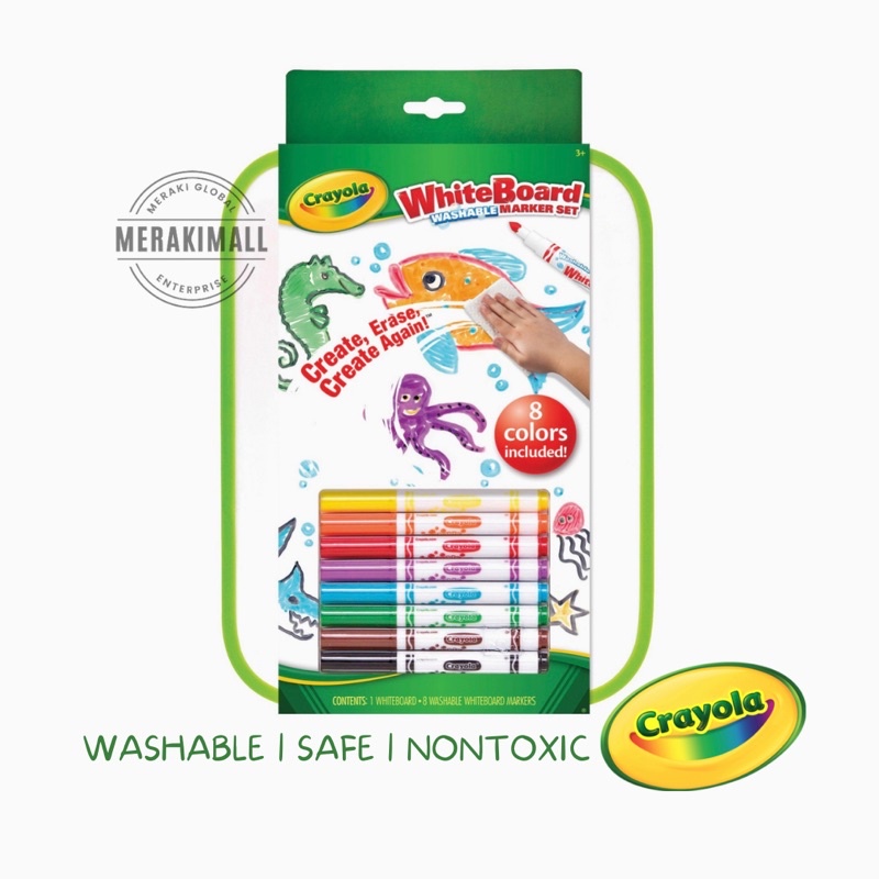 Crayola Dry Erase White Board Washable Marker Set Kids Writing
