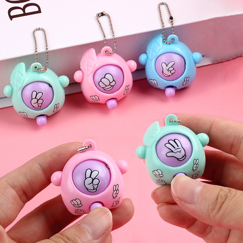 Fashion Fun Finger Guessing Keychain Pendant / Cute Creative Interactive Round Egg Kids Toys / Key Chains Accessories