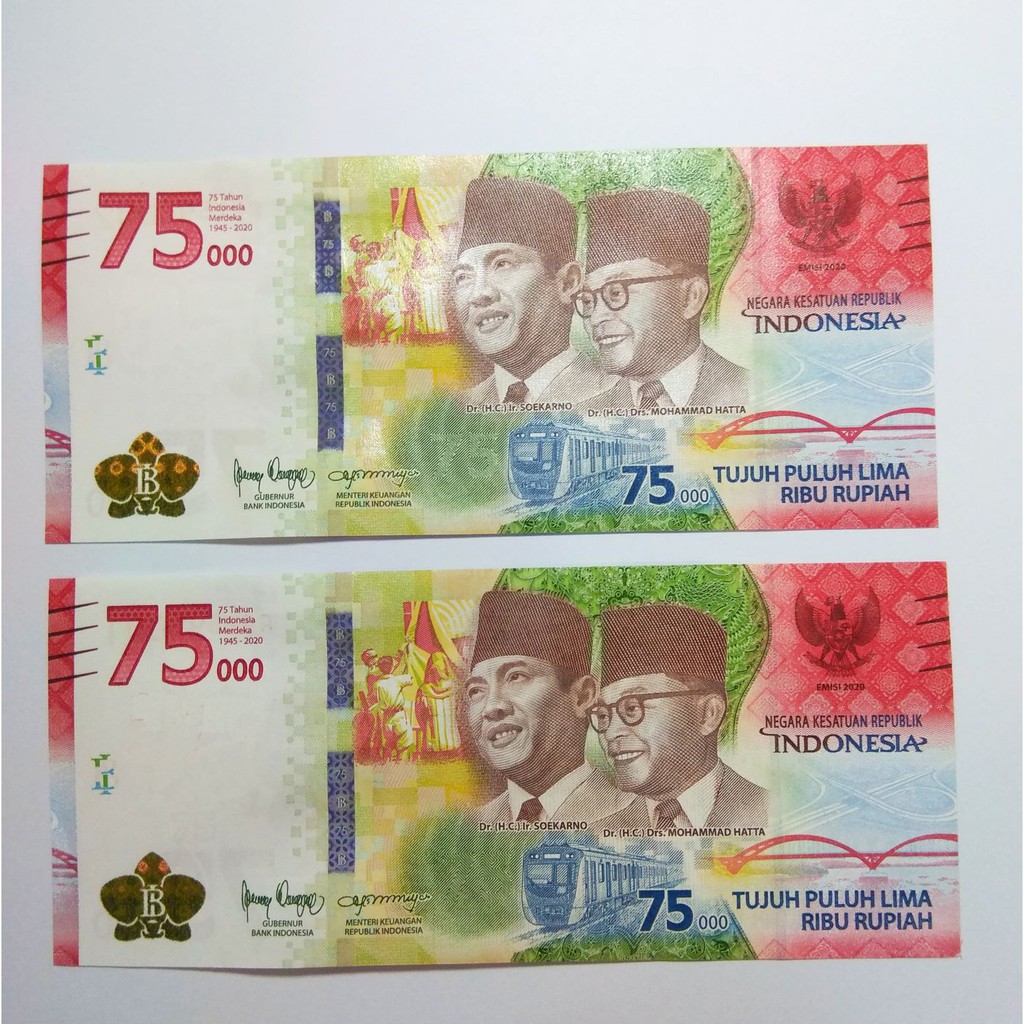 Indonesia New 75 000 Rupiah Commemorative Banknote Indonesia 75th Years Independence Shopee Malaysia