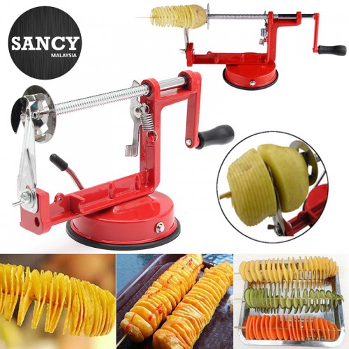 SANCY 3-In-1 Kitchen Sink Stainless Steel Manual Potato Carrot Spiral Slicer