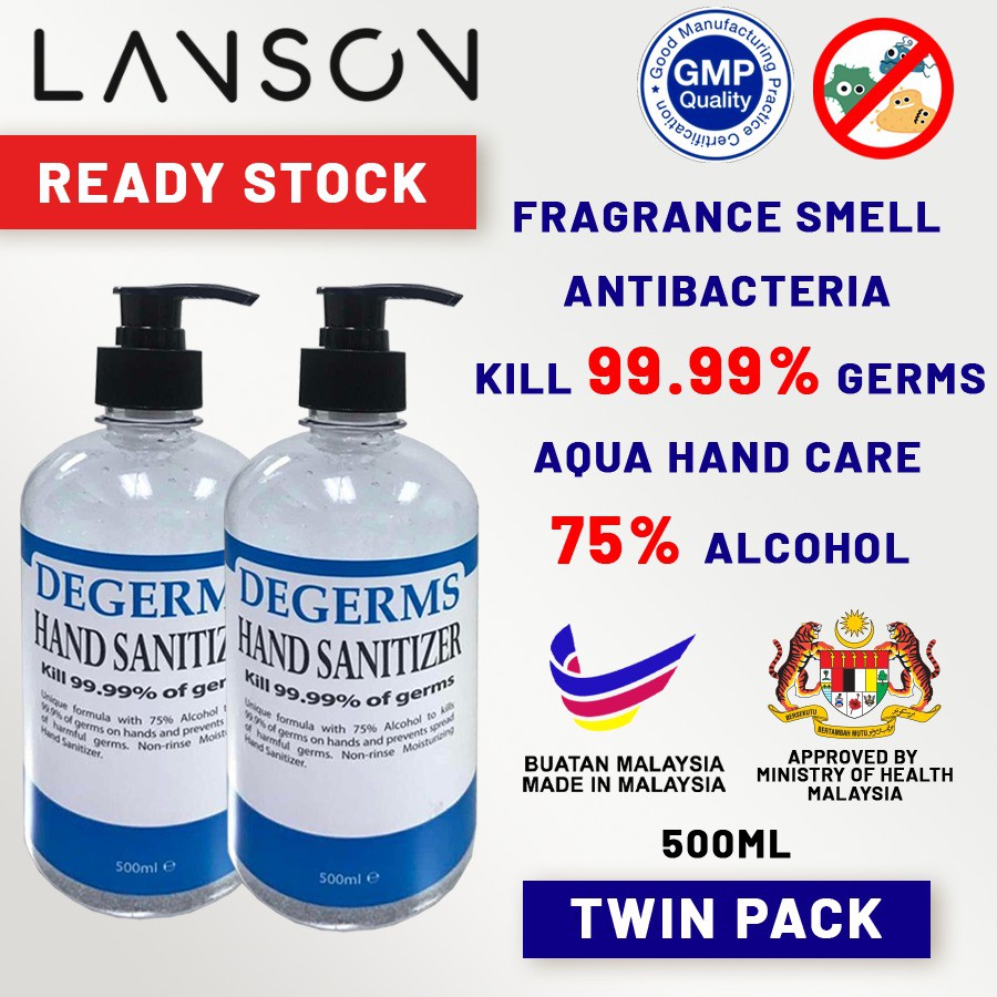 [READY STOCK] DeGerm Hand Sanitizer 500 ML Rinse Free kill germ more