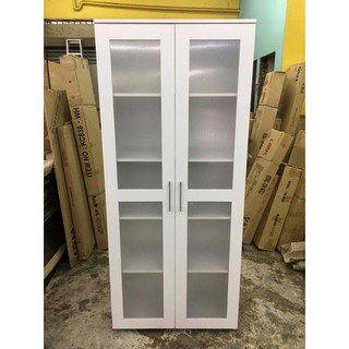 Almari Buku Kaca Putih New Shopee Malaysia