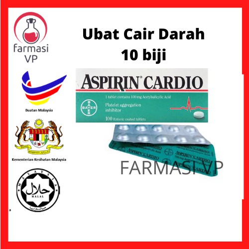 Ubat Cair Darah Aspirin Cardio Tablet 10's (Aspirin 100mg)  Shopee