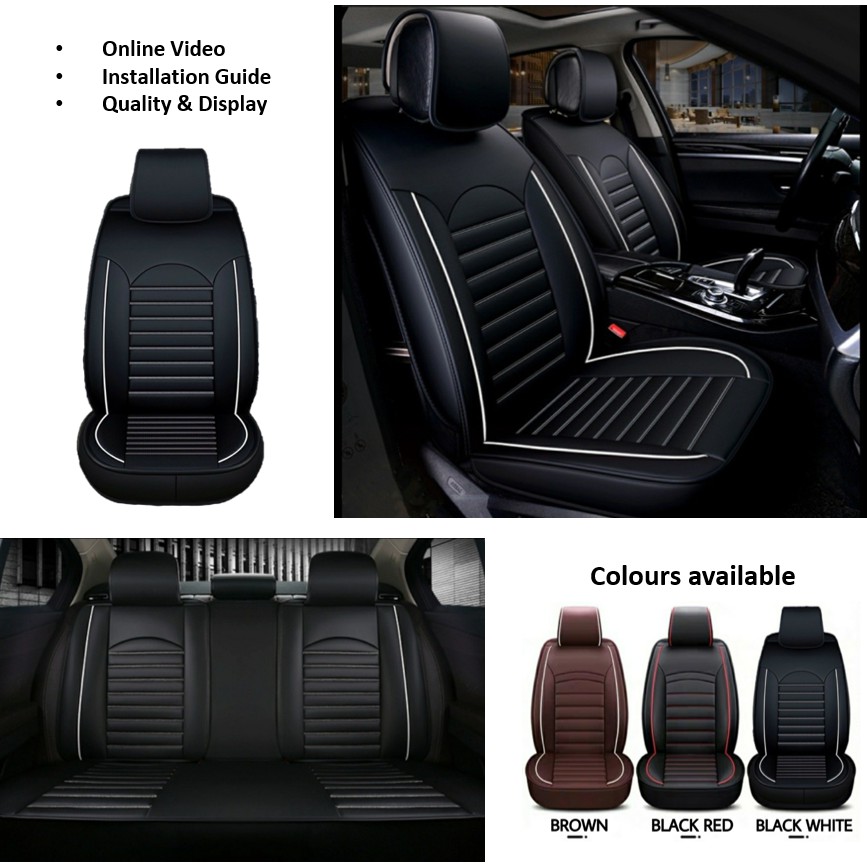 Ready Stock Premium Pu Leather Universal Full Semi Seat Set Car Cover Ee Malaysia - Leather Semi Truck Seat Covers