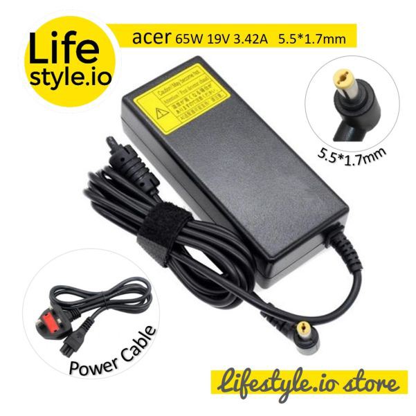 thumbnail image 2 of 65W AC Adapter Power Charger For Acer Aspire E5-471, E5-571, E5-511, ES1-711 – Black 2 of 6