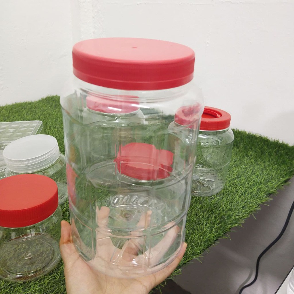 GEG Balang kosong /Balang Kuih Plastik Pet container/Balang Biskut 