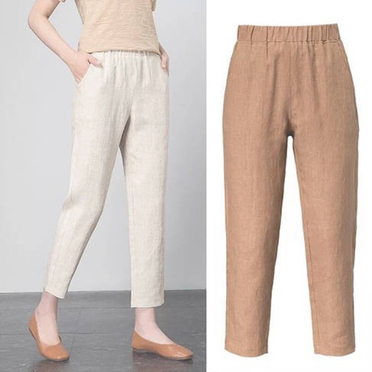 Ready Stock S 2XL Women Long Pants  Casual Loose Cotton 