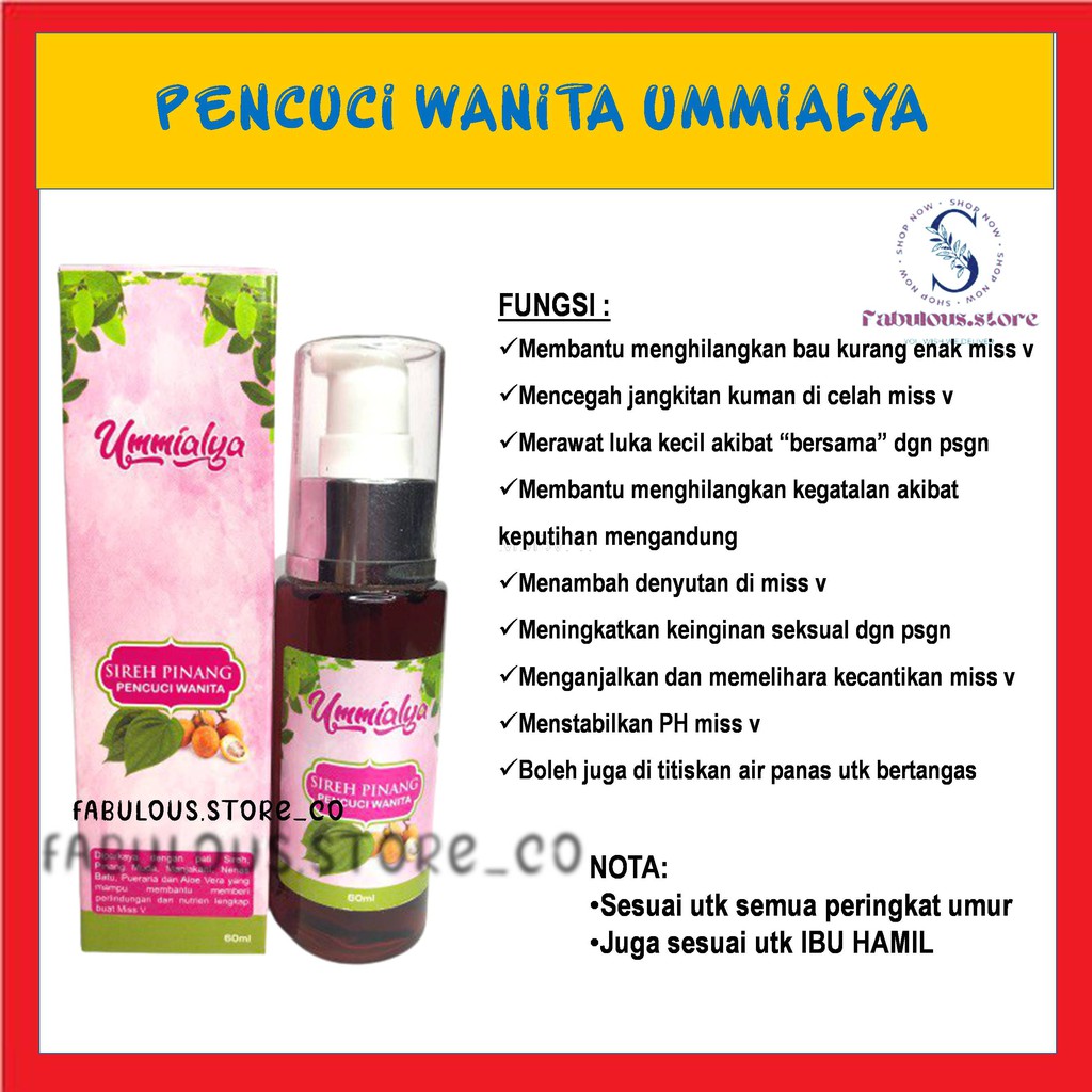 Ummialya Pencuci Wanita Sireh Pinang Feminine Wash 60ml Sabun Majakani Sabun Majakani Pencuci Alat Sulit Shopee Malaysia