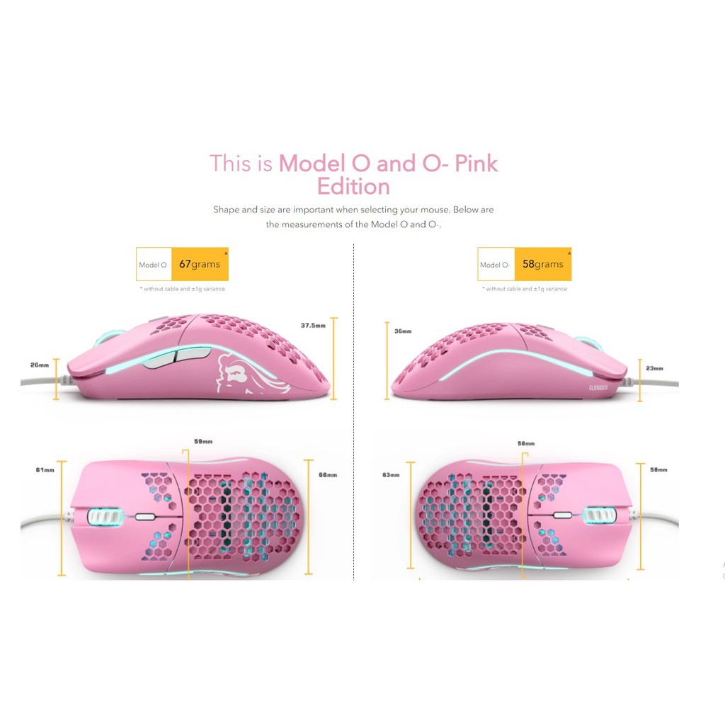 Glorious Model O Pink Model O Minus Pink Rgb Gaming Mouse Shopee Malaysia