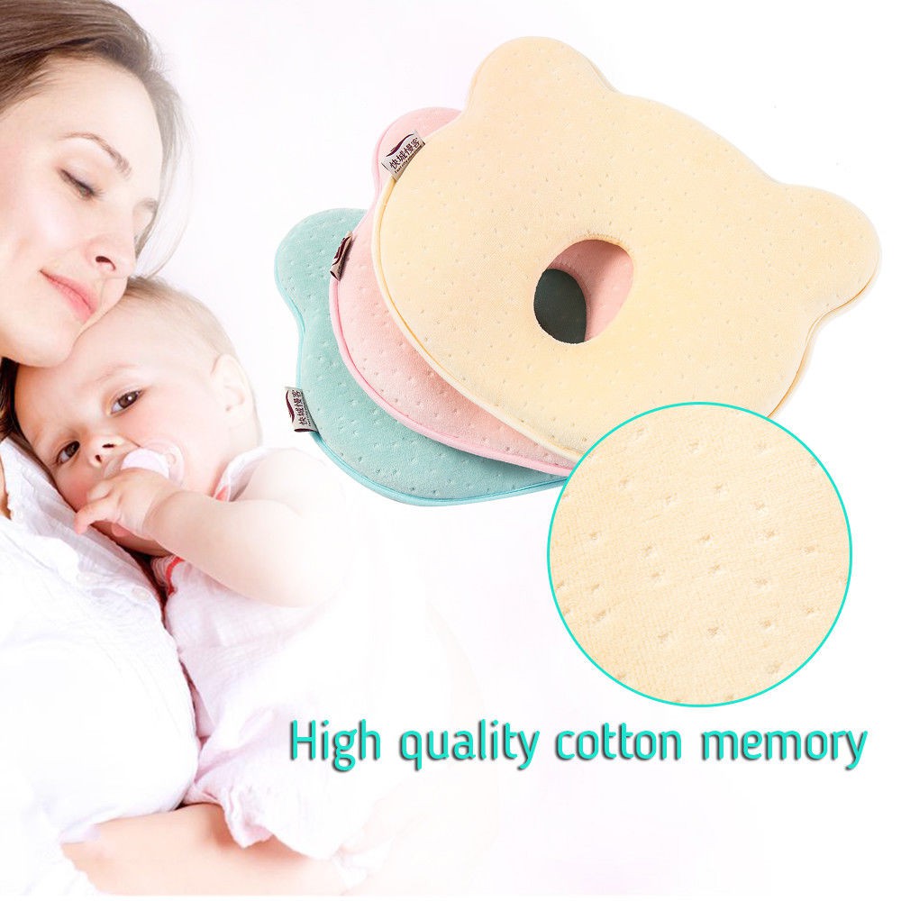 0-12 Months Blue Baby Pillow Head Shaping Pillow And Prevent Flat Head Baby Pillow Preventing Protector Birth Flat Head Syndrome for your Newborn Baby Memory Foam Pillow FREE DELIVERY 