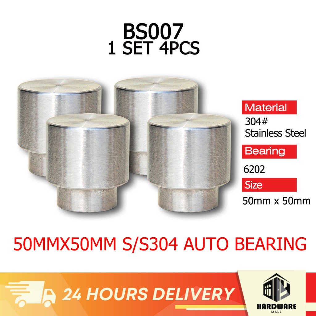4PCS 50mm x 50mm Stainless Steel Auto Gate Bearing 6202 Pagar Hinges