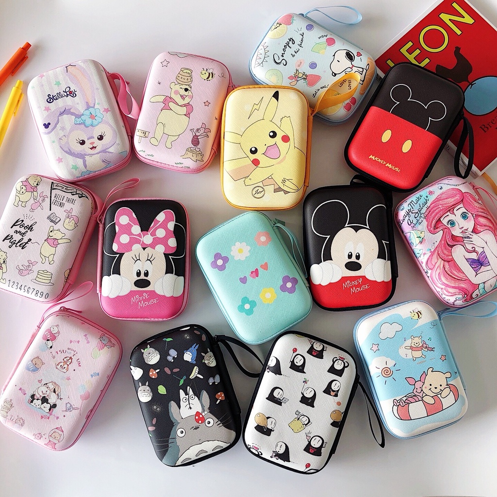 Cartoon Coin Purse Headphone Charger Data Cable Storage Box Lanyard Rectangular Storage Bag fart peach Children's Bag Clutch Bag Silicone Coin Purse Change 3C Zipper Storage Bag