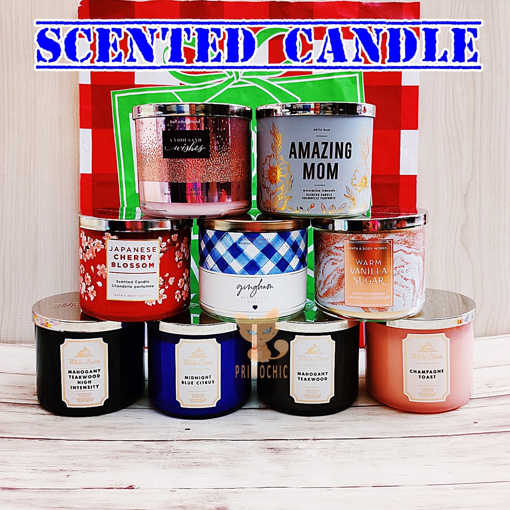 Bath and Body Works Scented Candle 3 Wick Lilin Wangi With Essential