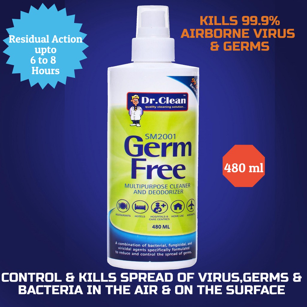 Germ Free480ml Kills 99.9 of Virus,Germs and Bacteria in air and on