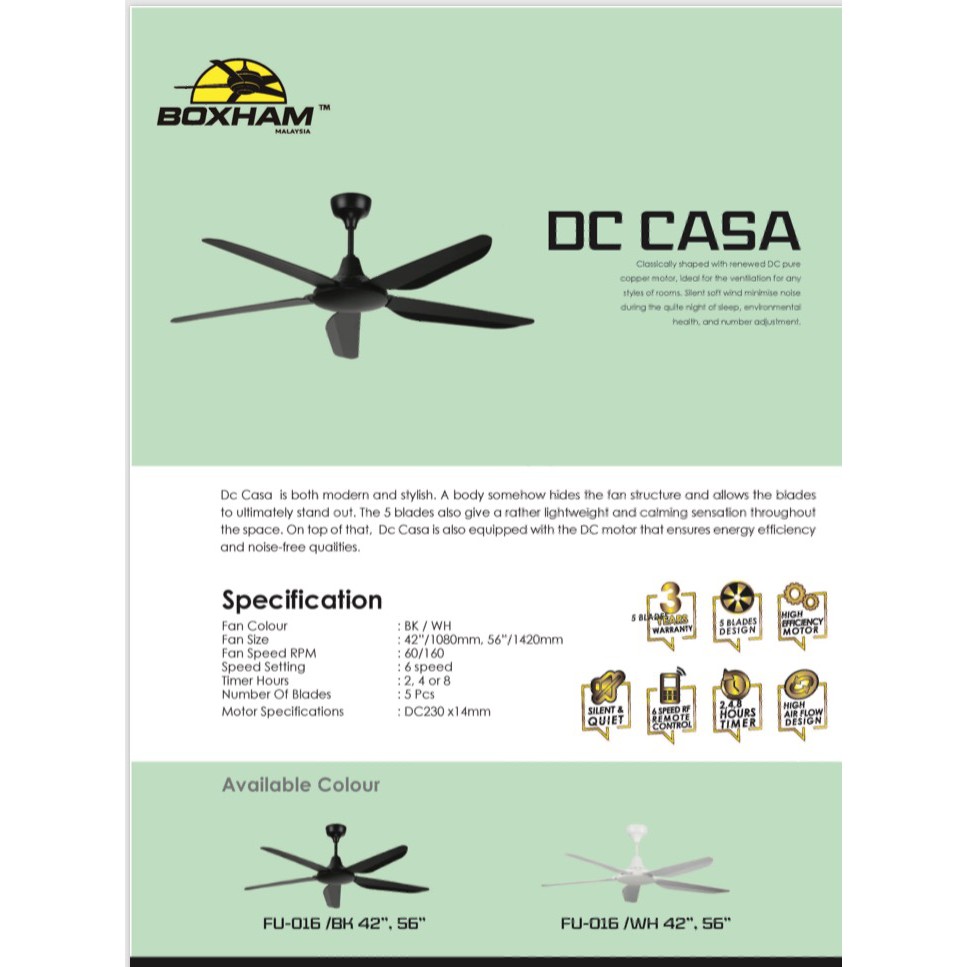 DC MOTOR CEILING FAN Shopee Malaysia