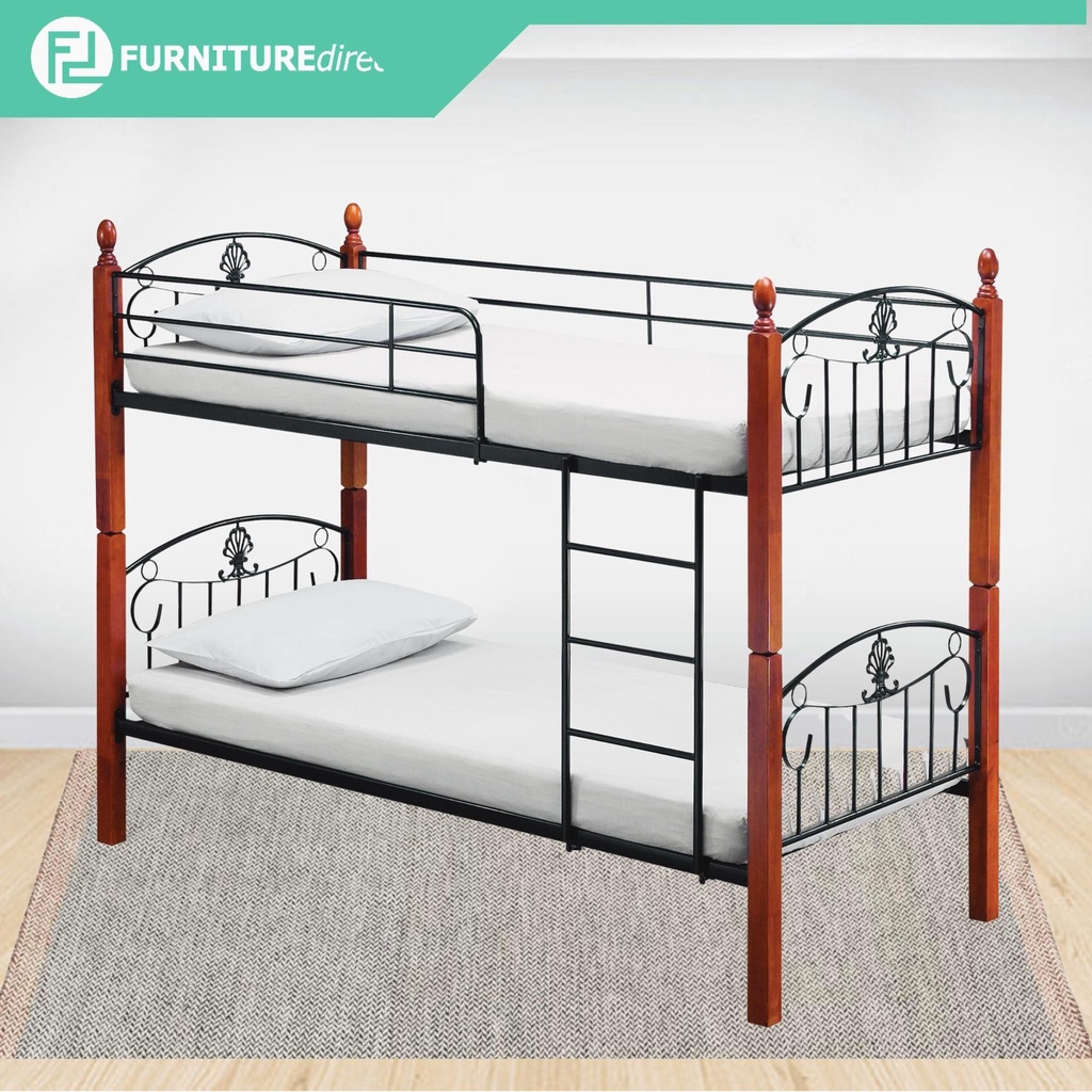 Furniture Direct AURORA DERRICK double decker metal wood bunk bed