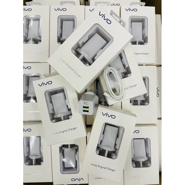 Ready Stock 100% Original Vivo Charger Fast Charging Travel Adapter Fast Charge Micro Usb 1m 1 Meter Cable Travel 2 Port