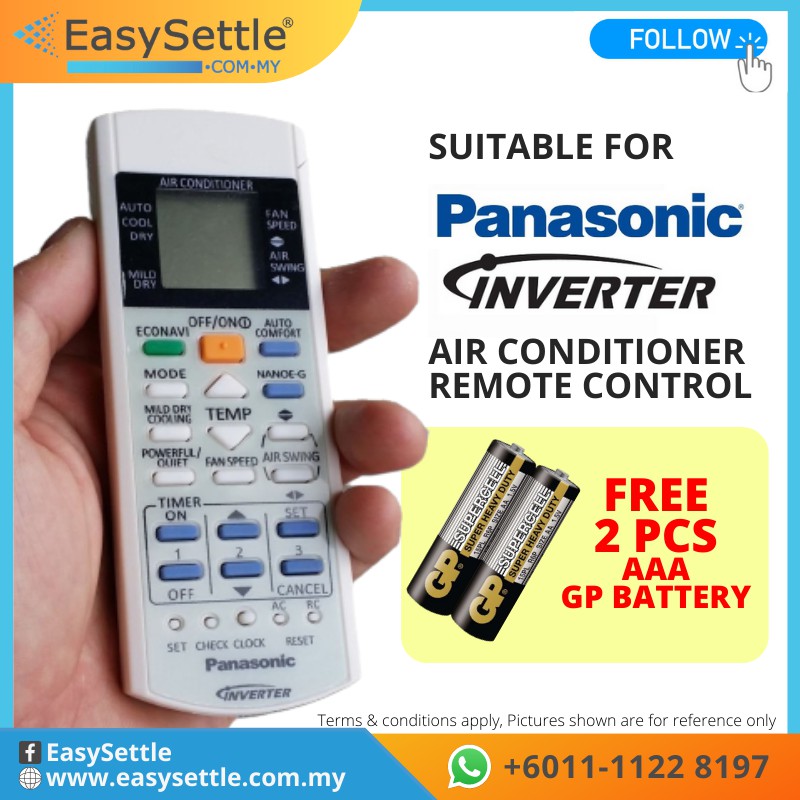 (BY EASYSETTLE)(FREE GP BATTERY) PANASONIC Aircond Remote Control