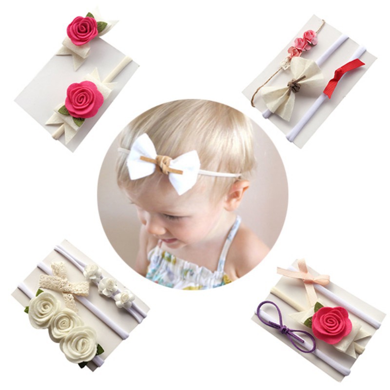 Babyworld Baby Girls Flower Headband Bow Lace Rose Cute Hair