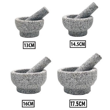 High Quality Stone Mortar & Pestle / Lesung Batu /Guacamole Salsa Maker ( Nature Granite Stone ) Batu Penumbuk chili