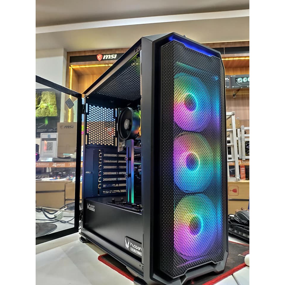 INVASION H2 ATX Mid Tower Tempered Glass Panel Gaming Casing Only 
