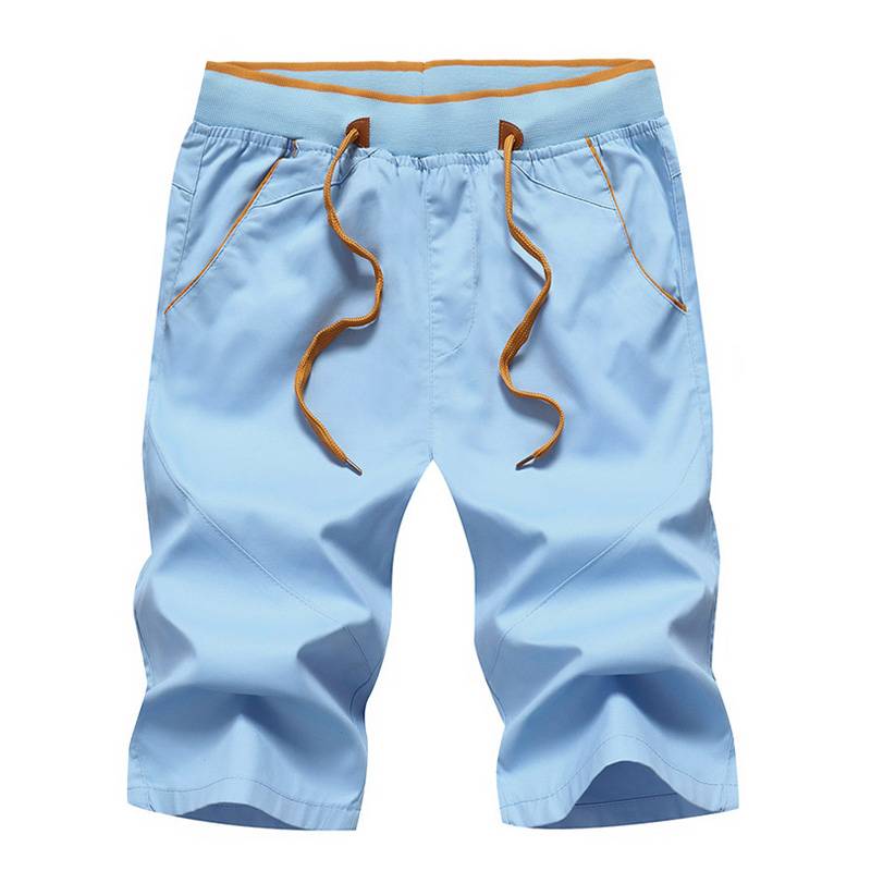 shopee: 100% Cotton Men Shorts Casual Short Pants Seluar Pendek Lelaki Men's leisure sports shorts teenagers' daily shorts (0:2:Color:Sky blue;1:0:Size:M（Suggest 50-55kg）)