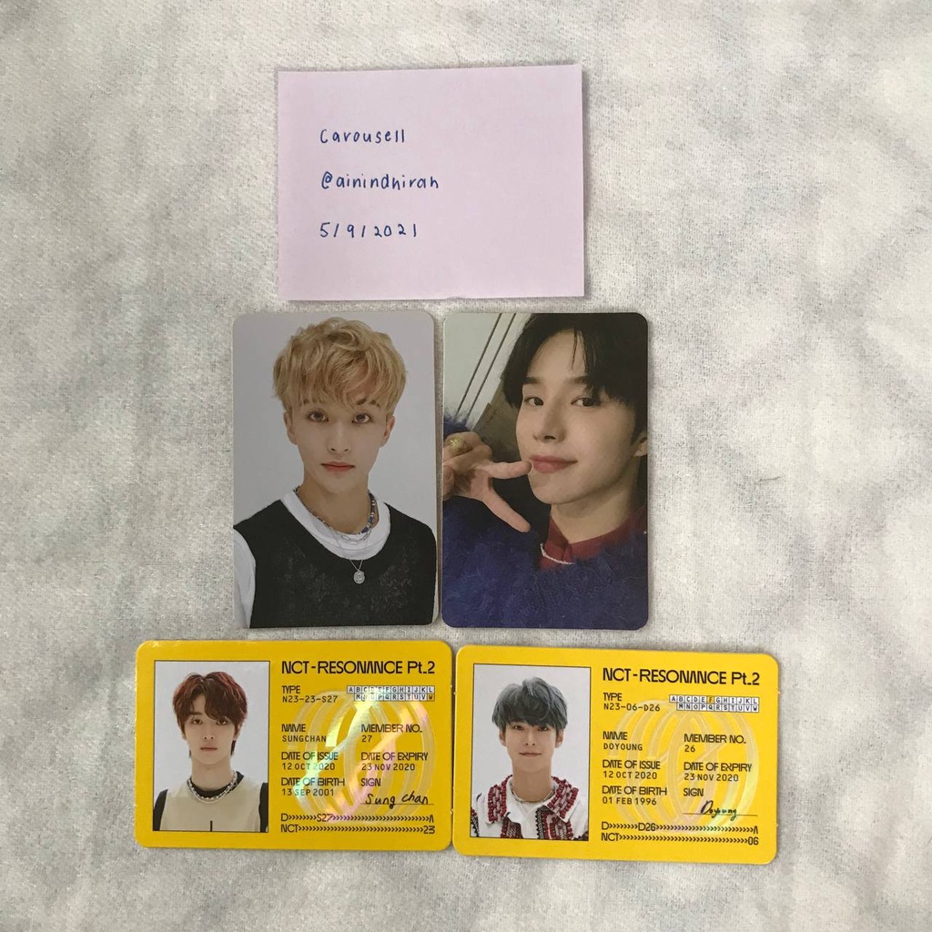 NCT PC Resonance Pt. 2 Arrival, ID card, Mark, Jungwoo, Sungchan