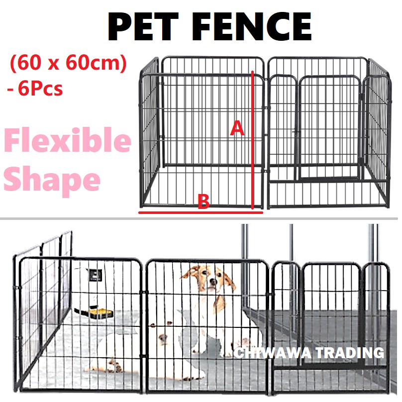 6 Pcs【60 x 60cm】 Pet Dog Cat Rabbit Cage Crate House Home / Rumah Haiwan Anjing Kucing Sangkar