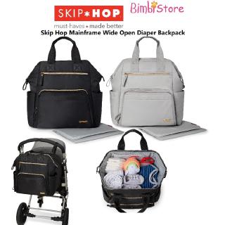 skip hop mainframe wide open backpack diaper bag