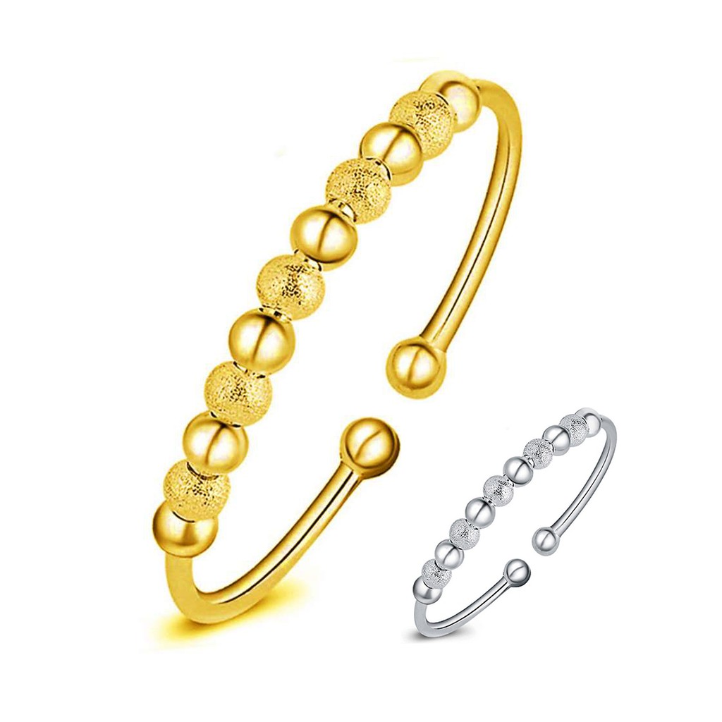 916 Gold Plated Silver Lucky Star Beaded Adjustable Bangle Bracelet Women Gift Shopee Malaysia