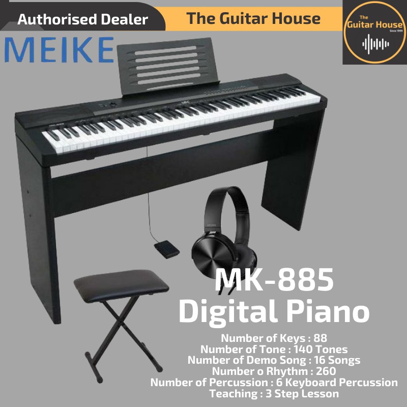Meike 88 Keys Digital Piano MK885 (Free Bench and Headphone) (MK885