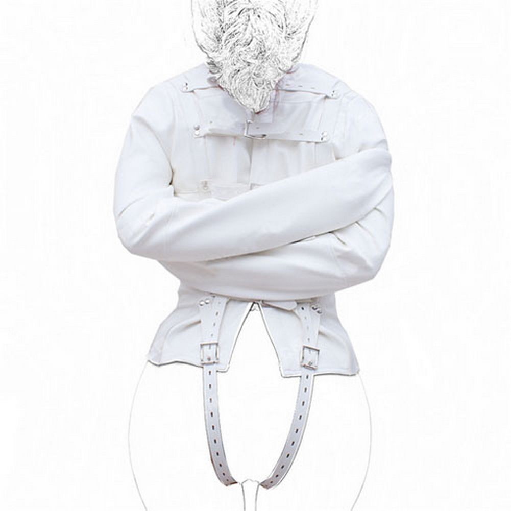 Asylum Straight Jacket Costume HARNESS Restraint Armbinder Unisex White