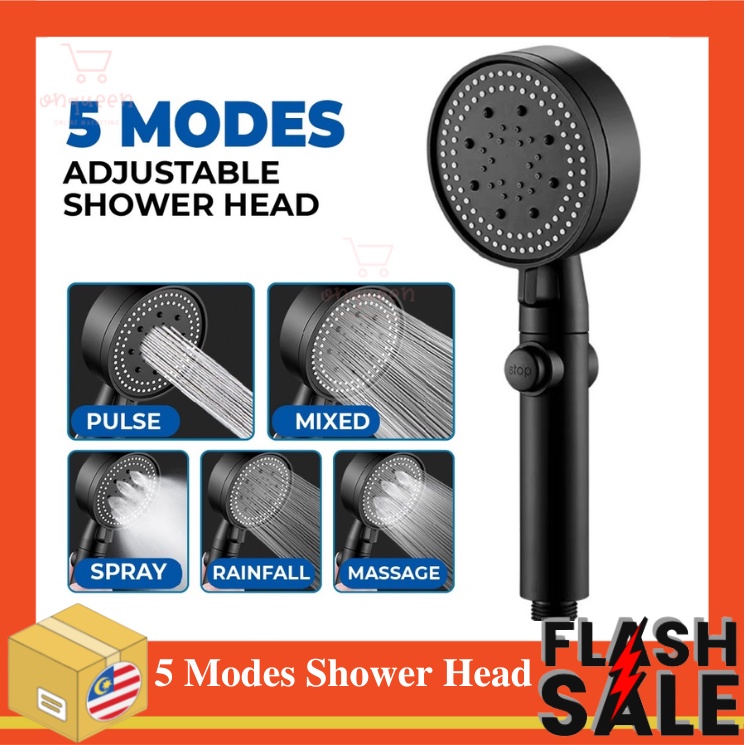 Black Bidet Fivespeed Turbocharged Shower Head Shower Set Bathroom