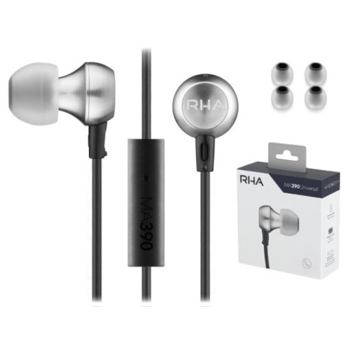 rha universal noise isolating ear headphones with universal remote and microphone