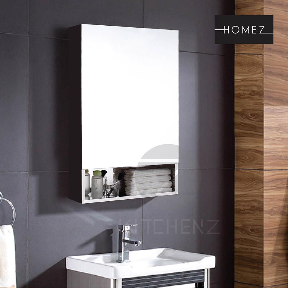 Homez Bathroom Mirror Cabinet 7092r 100 Stainless Steel With Open Shelf Space L500 X W140 X H800mm Shopee Malaysia