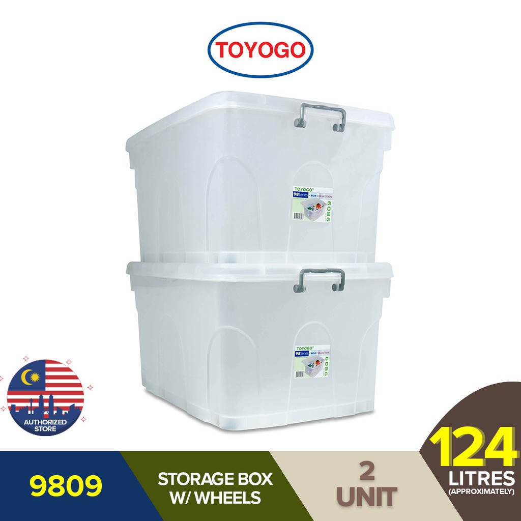 Toyogo Large Storage Box With Wheels Stackable Big Container