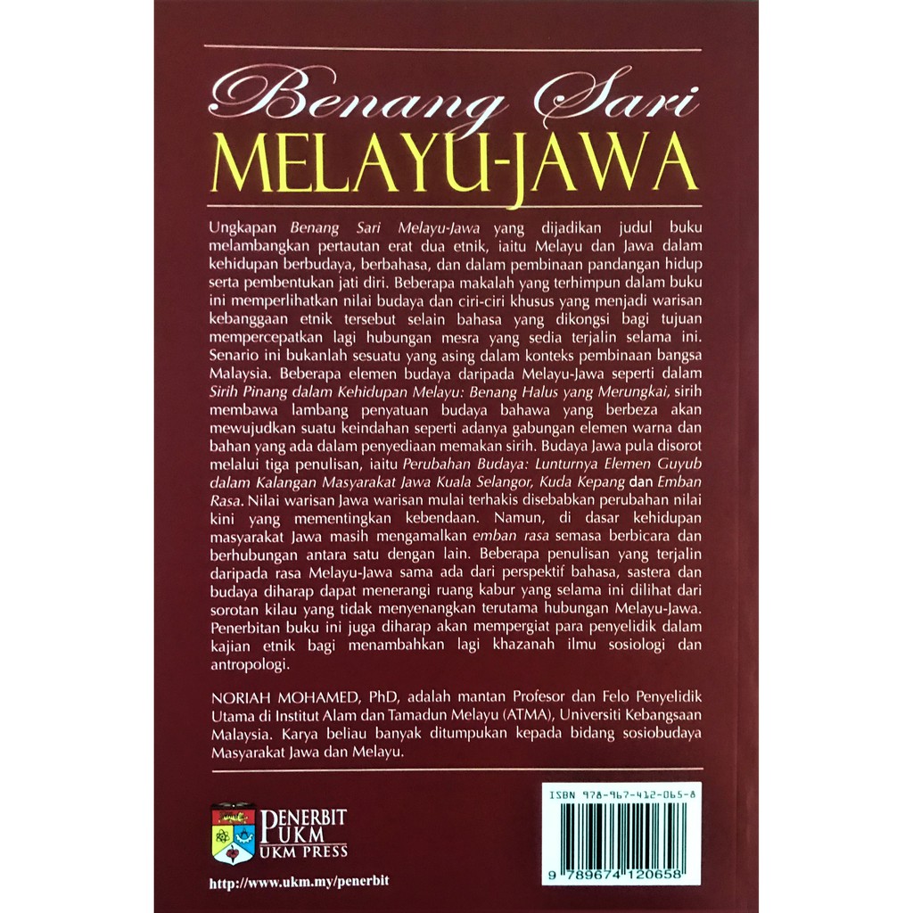 Benang Sari Melayu-Jawa  Noriah Mohamed (Buku Anda  UKM Press 