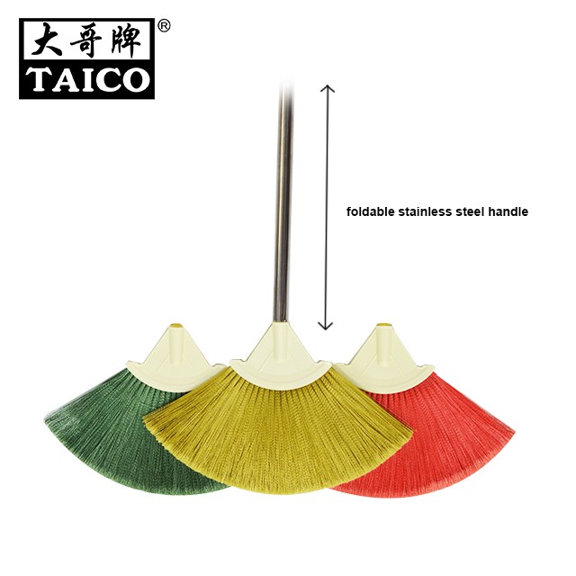 TAICO Nylon Broom with Stainless Steel Foldable Mop Handle (918