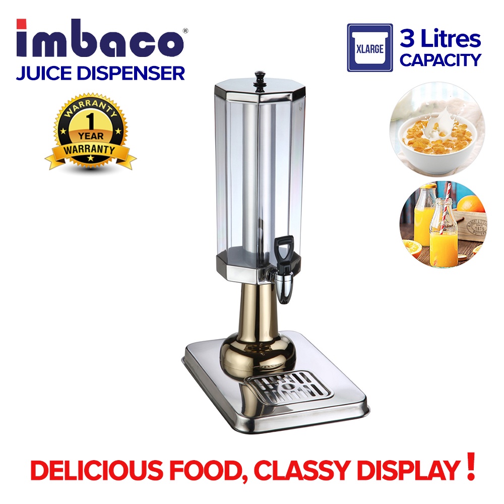 Imbaco Commercial Juice Dispenser 3 Litres Stainless Steel Juice