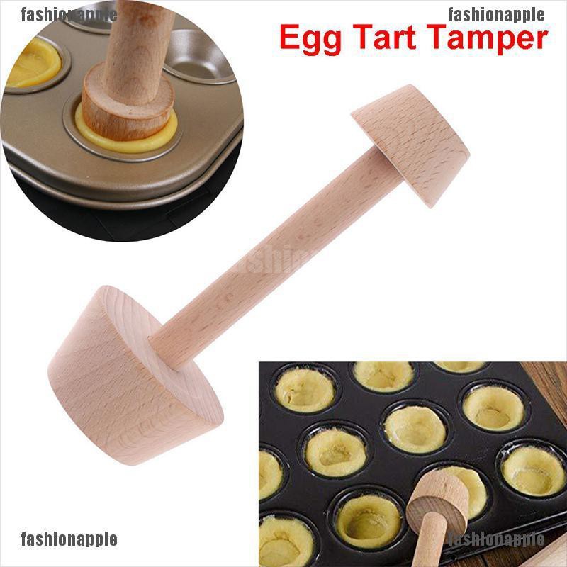 Famy Egg Tart Tamper Eggtart Mold Double Side Wooden Pastry Pusher Diy