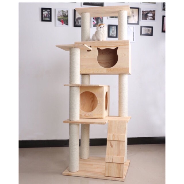 wooden cat tree