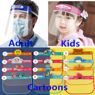 1PC Adult/Kids Baby Cartoon Face Shield For Kids HD PET Anti-fog Children's Anti-spray Mask Cartoon Transparent Isolated Anti-splash Mask Facial Protection
