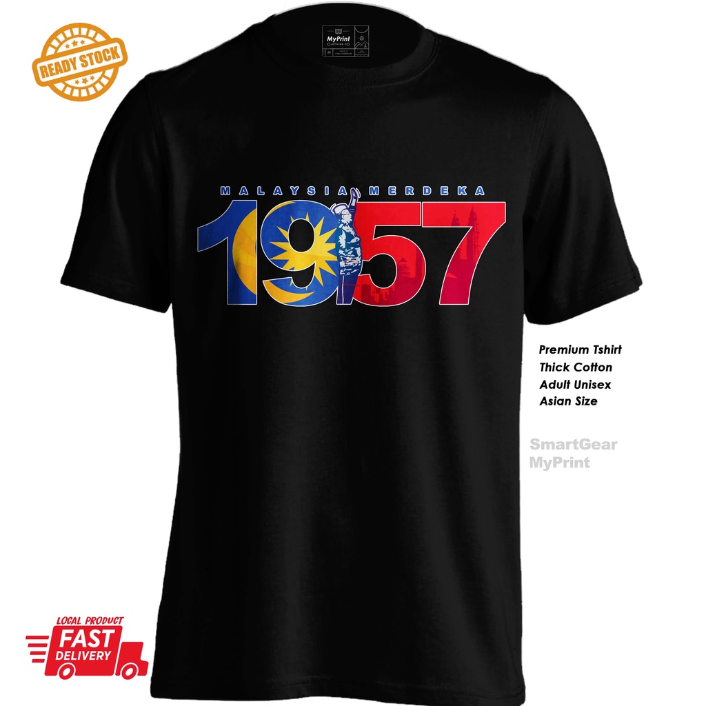 Merdeka Malaysia 1957 Independence Day Tshirt Cotton | Shopee Malaysia