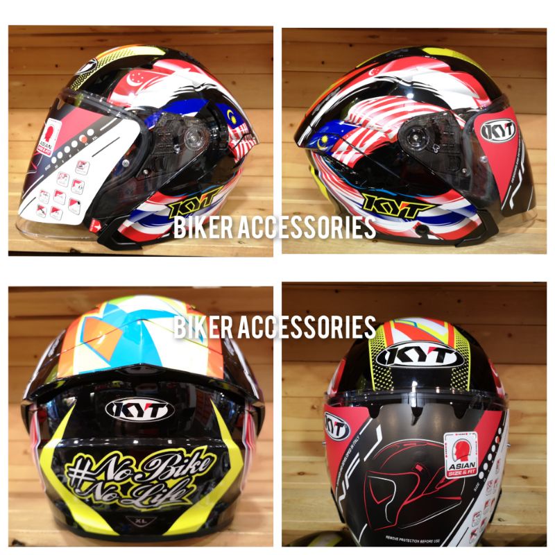 KYT NFJ No Bike No Life Malaysia/Singapore/Thailand (3 Nation) helmet